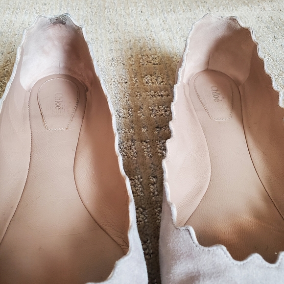 Chloe scalloped seude ballet flats - Picture 2 of 10